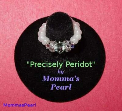 Precisely Peridot Crystal Cocktail Ring by Momma's Pearl - August Birthstone - Image 1 of 2