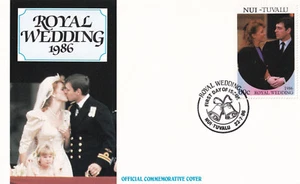 Prince Andrew Fergie Royal Wedding Nui-Tuvalu FDC 1986 (21314) - Picture 1 of 1