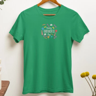 Happy Father's Day Embroidered T-shirt Dad Papa Family Children Kids Love Gifts - Image 1 of 4