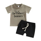 Brother Bunny Easter Rabbit Ear Short Sleeve T-Shirts Shorts Kids Boys Clothing