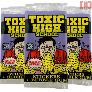 3x 1991 Topps Toxic High School Stickers & Bubble Gum Sealed Packs Bundle Lot - Picture 1 of 3