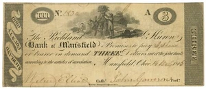 Banco de Mansfield 1816 $3 Nº1839 1541-08 (L0097) - Imagen 1 de 2