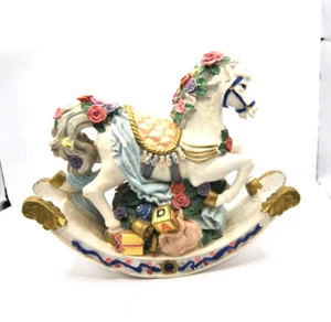 Vintage Ceramic Rocking Horse Multicolored - Picture 1 of 24