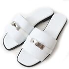 Sandales élixir Hermes #43 fabriquées en Italie 23SS Julia Kelly cuir blanc