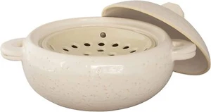 NAGATANIEN All Purpose Donabe 2-3ppl 23cm Small Steam White Clay Pot Earthenware - Picture 1 of 2