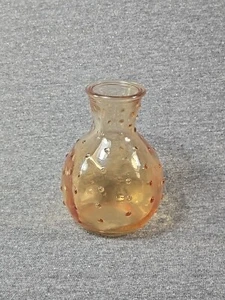 Decorative Vase Orange 4" Tall Textured Round Tabletop / Mantle Decor - Picture 1 of 9
