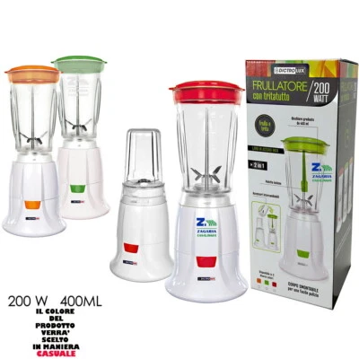 GENERAL TRADE SPA FRULLATORE ELETTRICO 2 IN 1 CON TRITATUTTO 200 WATT CON LAME IN ACCIAIO