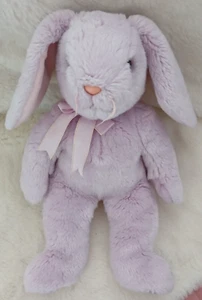 TY Beanie Babies Large Floppity Bunny Purple Lilac Teddy Bear Comforter Soft Toy - Picture 1 of 2