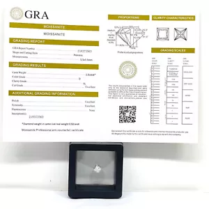 Moissanite bianca 1,00 cts GRA certificata VVS D 5,5 mm pietra preziosa tagliata principessa - Foto 1 di 24