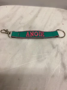 Schlüsselband Ausweis Schlüsselanhänger personalisiert Angie grün - Bild 1 von 1