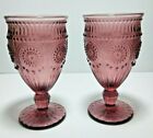 The Pioneer Woman Adeline 12-Ounce Footed Glass Goblets, Set of 2, Plum