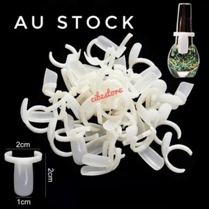 20PC Nail Polish UV Gel Color Display Ring Clip On Swatch Bottle Caps Nail Tips - Picture 1 of 3