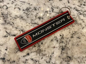 New Black Red Ducati Corse Monster Double Sided Motorcycle Keychain - US Seller - Bild 1 von 2