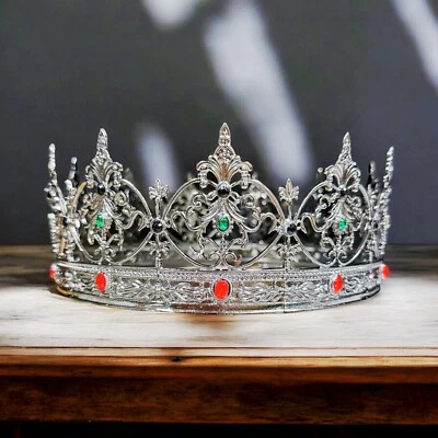 Vintage Silver Crown, Renaissance Crown, Royal Medieval Crown, Prince Diadem - Image 1 of 4