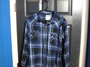 Levi's Men's Shirt Plaid Flannel Long Sleeve with Chest Pockets Blue Size XL - Picture 1 of 5