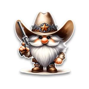 Western Cowboy Wichtel Sheriff Vinyl Aufkleber Abziehbild Auto Fenster Sammelalbum 100x94mm - Bild 1 von 1