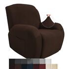 Super Stretch Recliner Chair Covers 4 Pieces Sofa Slipcover Spandex Soft with...