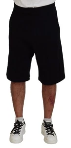 DSQUARED2 Shorts Black Solid Pull On Men Casual Bermuda IT48/W34/M RRP 750usd - Picture 1 of 8
