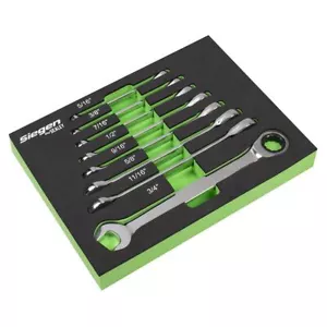 Sealey Premier Imperial Combination Ratchet Spanner Set in EVA Foam Tray 8pc S09 - Picture 1 of 1