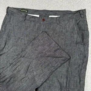 Orvis 100% Linen Pants Men’s 40x31 Gray Flat Front Lightweight Classic - Picture 1 of 7