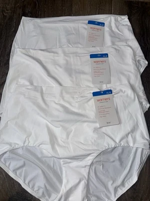 Warners ~ Womens Brief Underwear Panties Nylon Smooth Over High Waist 3-Pair XL - Image 1 of 3