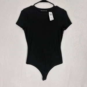 New Abercrombie & Fitch Black Short Sleeve Bodysuit Size Medium - Picture 1 of 10