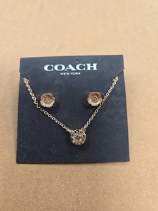 COACH Necklace and Stud Set. MRP $125 - Picture 1 of 8