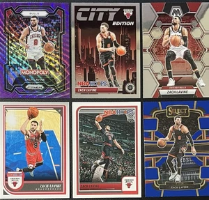 6 Card Basketball Lot Zach Lavine Chicago Bulls Mosaic, Insert, Prizm & More - Picture 1 of 6