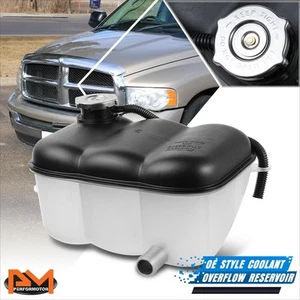 Depósito de tanque de desbordamiento de refrigerante estilo OE 5,7 L 02-03 Dodge Ram 1500-3500 + tapa - Imagen 1 de 6
