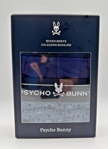 NIB Psycho Bunny Men’s Boxer Brief Size XL 2 Pack Stretch Cotton Modal Dark Blue - Picture 1 of 2