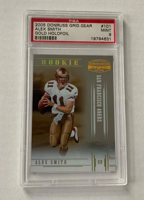 2005 Donruss - #101 Алекс Смит (RC) - золотой голографический SP/100 PSA новом 9 - Изображение 1 из 2