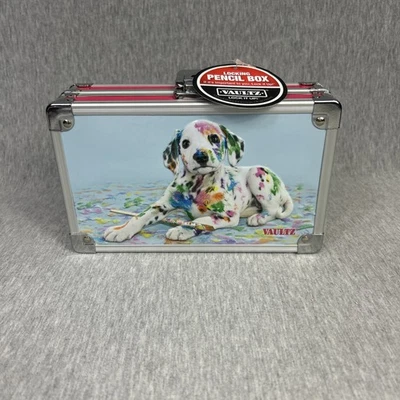 NUEVO- Caja de lápices de suministro de bloqueo Vaultz pintada cachorro perro 8,5" x 5,5" x 2,5" Foto 1 de 4