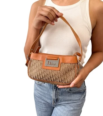 Christian Dior Vintage 2005 Trotter Monogram Street Chic Shoulder Bag Brown - Image 1 of 4