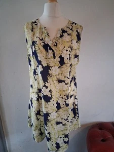 Joe Browns Floral Blue Yellow Midi Summer Dress Size UK 14 - Picture 1 of 7