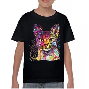 Dean Russo Abyssinian Cat Youth T-shirt Colorful Cute Kitten Pet Kids - Picture 1 of 50