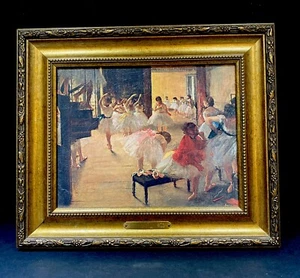 Vintage Painting Print Dance Class By Edgar Degas 1834-1919 Framed Wallmount - Picture 1 of 6