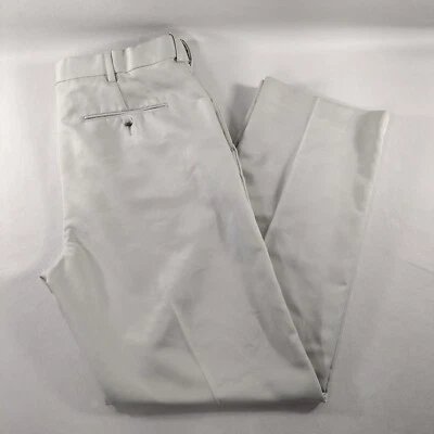 Pantalones de vestir Croft & Barrow beige frente plano para hombre talla real 34x32 Foto 1 de 4