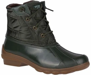 Sperry Top Spider Women's Syren Gulf Quilted Nylon Duck Boot Olive - Foto 1 di 6