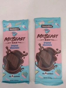Rara confezione scontata 2 barrette Mr Beast Feastables barrette di cioccolato ORIGINALI 2,1 oz - Foto 1 di 4