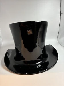 Vintage schöne Blenko schwarz Ebenholz Glas Zylinder Hut Weinkühler Eiskübel Vase - Bild 1 von 17