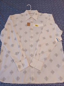 Perry Ellis Button Up Long Sleeve Shirt Men's XL White NEW MSRP $70 - Picture 1 of 5