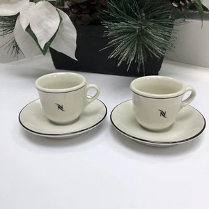 Tognana Porcellane Italian Coffee Cup & Saucer Black & Cream Set Of 2 - Picture 1 of 12