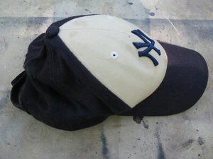 Nike Team New York Yankees MLB Wool Hat 2 Tone Cream/Navy Baseball StrapBack Cap - Picture 1 of 7