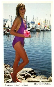 California Girls LAURIE Beach Bikini Pin Up Cheese Cake Postcard c1980 UNP - Picture 1 of 2