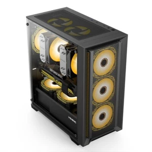 VSHENG Black USB3.0 Tempered Glass E-ATX Tower Gaming Computer Case w/ RGB FAN - Picture 1 of 13