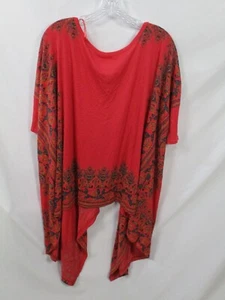 Free People Damen Shirt Medium Tunika Rosa Rot Kurzarm High Low Viskose - Bild 1 von 9