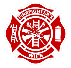 Firefighter Wife (T27) Maltese Cross 4" Vinyl Decal Sticker Car Window - Picture 1 of 2