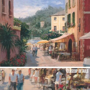 32W"x24H" AL FRESCO PORTOFINO by GEORGE BATES - FOOD MARKET CHOICES of CANVAS - Picture 1 of 9