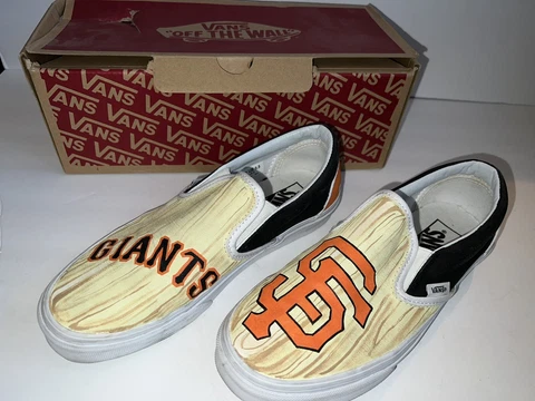 Custom Made San Francisco 49ers Vans Womens Size 8 With Box Cover