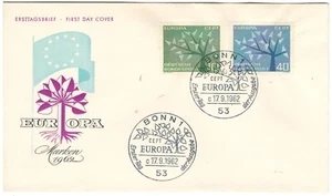 GERMANY EUROPE ILLUSTRATED COVER TREES STAMPS SET FDC Europa 1962 LOT(GER 37) - Picture 1 of 1